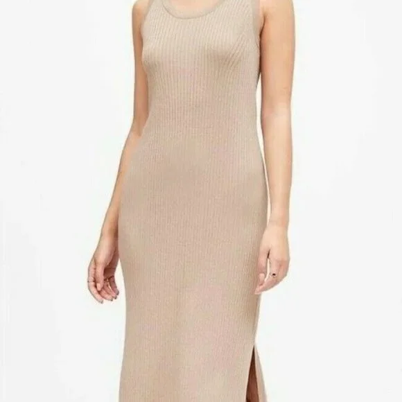 banana republic ribbed tank dress Women's V-Neck Tank Midi Dress Petite Size XXS